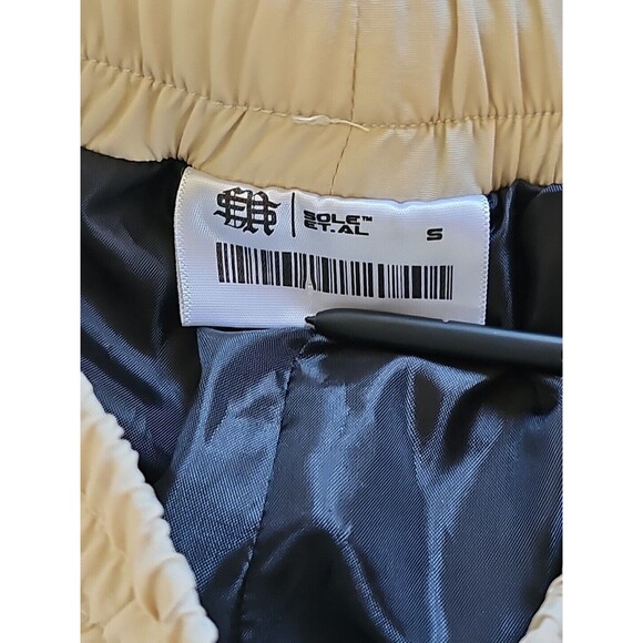 Sol et Al RAWS Track Pants Sand Nylon Lined Black Zipper UK Street Athleisure - Picture 5 of 16